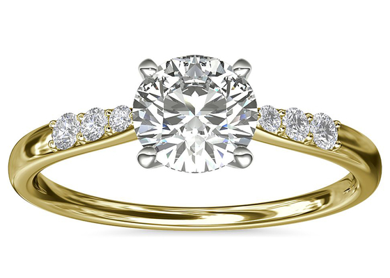Ronde Vorm 9K Zilveren Ring With 6MM de Witte Moissanite Steen van 1.0ct