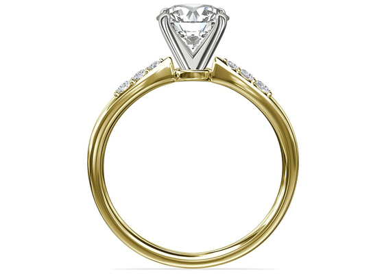 Ronde Vorm 9K Zilveren Ring With 6MM de Witte Moissanite Steen van 1.0ct