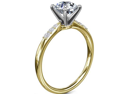 Ronde Vorm 9K Zilveren Ring With 6MM de Witte Moissanite Steen van 1.0ct