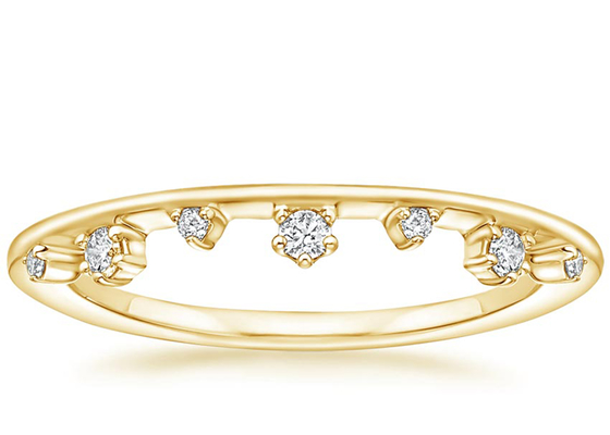 De Gele Gouden Juwelen Ring With 0.15ct VS1 2mm van de Aalternatingsgrootte 14K Natuurlijke Diamant