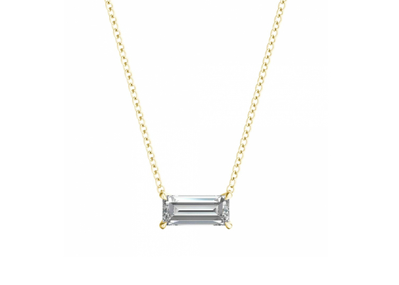 De Gouden Halsbanden van de Baguettebesnoeiing 14K met het Patiencediamant van 0.5ct 5×7mm