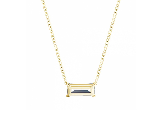 De Gouden Halsbanden van de Baguettebesnoeiing 14K met het Patiencediamant van 0.5ct 5×7mm