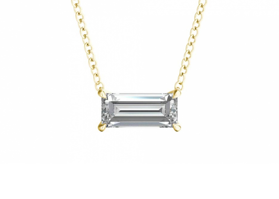 De Gouden Halsbanden van de Baguettebesnoeiing 14K met het Patiencediamant van 0.5ct 5×7mm