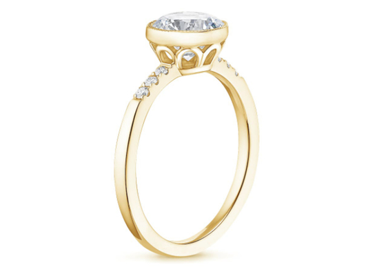 Vrouwen 10k Geel Gouden Diamond Ring, Ovale OEM van Laboratoriumdiamond engagement ring ODM