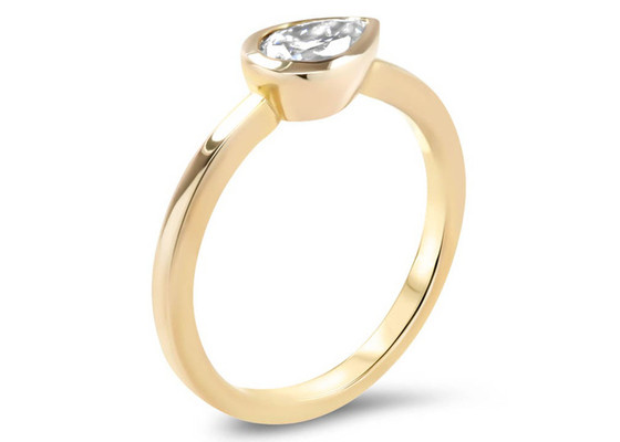 0.77ct gele Gouden Trouwring, ODM Vattings Vastgestelde Verlovingsring voor Dame