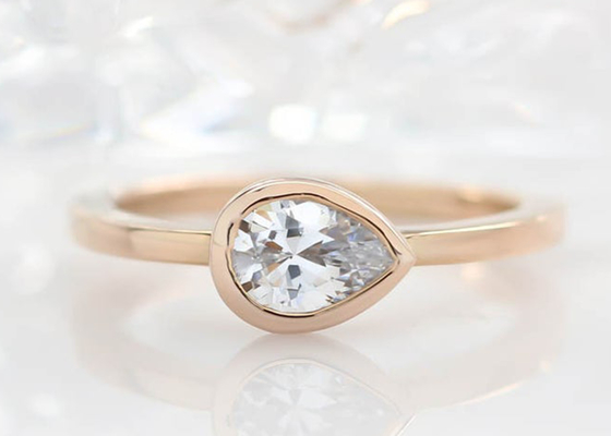 0.77ct gele Gouden Trouwring, ODM Vattings Vastgestelde Verlovingsring voor Dame