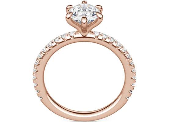 Riek Vastgestelde Type 9k Zilveren Ring Rose Gold Material With 1.5carat 6×8mm Steen