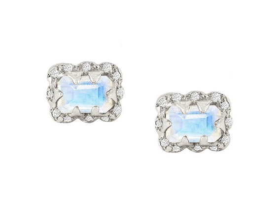 5×7MM Emerald Cut Diamond Earrings With Bestrooide Diamant voor Gift