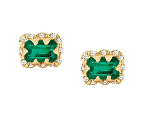 5×7MM Emerald Cut Diamond Earrings With Bestrooide Diamant voor Gift