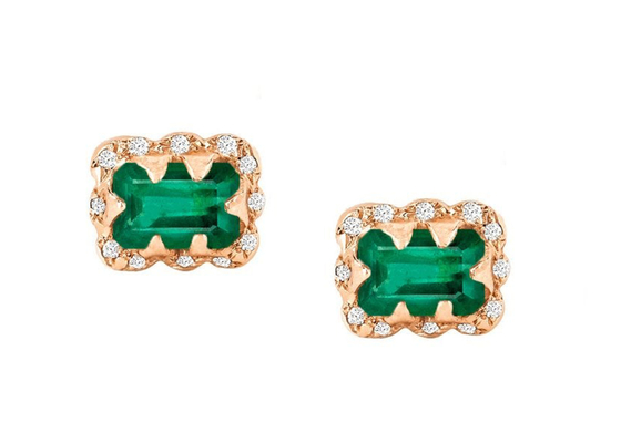 5×7MM Emerald Cut Diamond Earrings With Bestrooide Diamant voor Gift