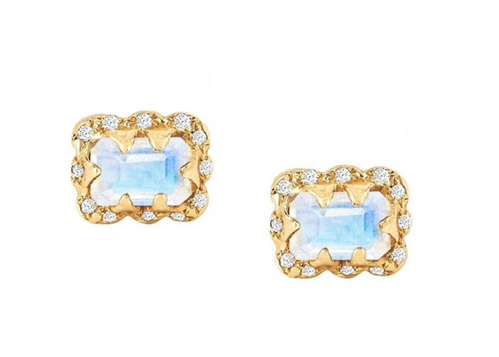 5×7MM Emerald Cut Diamond Earrings With Bestrooide Diamant voor Gift