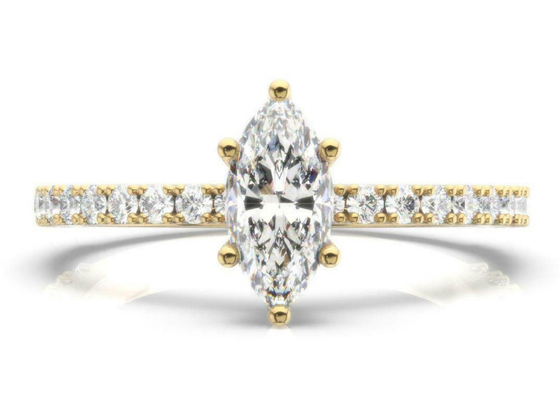 D VS1 18K Rose Gold Ring 2CT Gewicht Marquise Cut voor Overeenkomst
