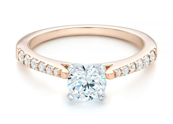 Klauw die Rose Gold Moissanite Band Rings 5.5MM grootteoem ODM plaatsen