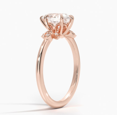 de Juwelen Gouden Ring van 14K 0.77ct Rose Gold Pear Cut Wedding Moissanite