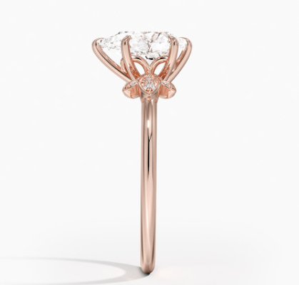 de Juwelen Gouden Ring van 14K 0.77ct Rose Gold Pear Cut Wedding Moissanite