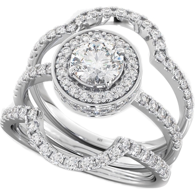 Riek die het Gewicht van Diamond Engagement Wedding Rings plaatsen 0.90CT