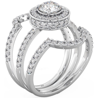 Riek die het Gewicht van Diamond Engagement Wedding Rings plaatsen 0.90CT