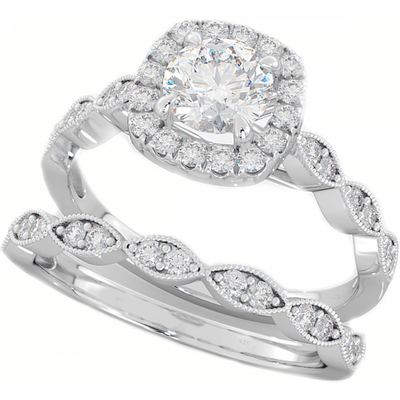 0.90CT bruids Geplaatste Trouwringen, Vierkante Diamond Engagement Ring-ODM