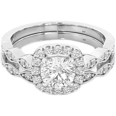 0.90CT bruids Geplaatste Trouwringen, Vierkante Diamond Engagement Ring-ODM