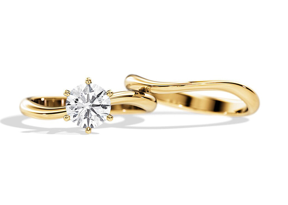 Patience Vastgesteld Diamond Engagement Wedding Rings met 1.0CT 6.5mm Natuurlijke diamant