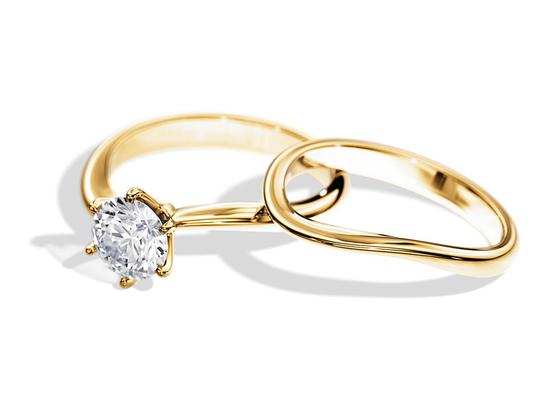Patience Vastgesteld Diamond Engagement Wedding Rings met 1.0CT 6.5mm Natuurlijke diamant