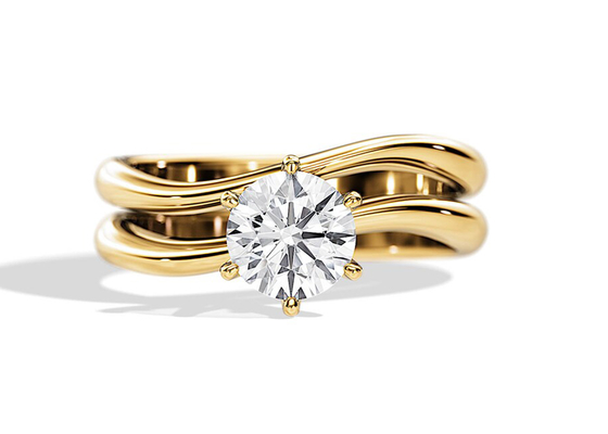 Patience Vastgesteld Diamond Engagement Wedding Rings met 1.0CT 6.5mm Natuurlijke diamant