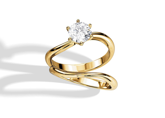 Patience Vastgesteld Diamond Engagement Wedding Rings met 1.0CT 6.5mm Natuurlijke diamant