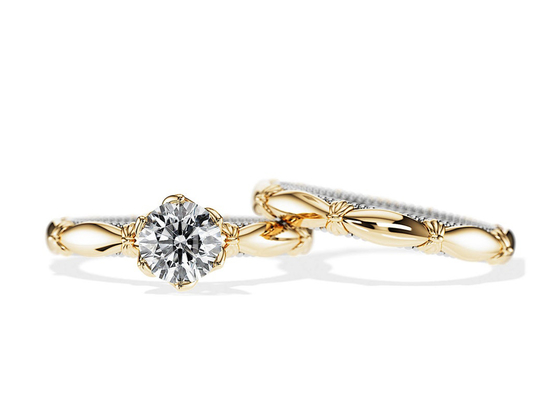 OEM Gouden Materiële ODM van Patiencediamond engagement wedding rings solid 18K