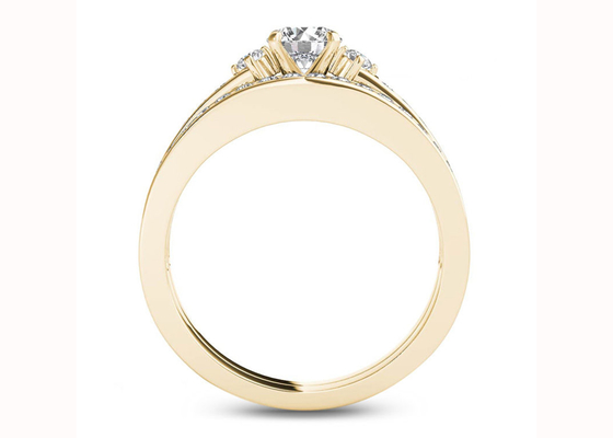 Het Gouden Materiaal van 0.48CT Moissanite Diamond Engagement Wedding Rings 18K