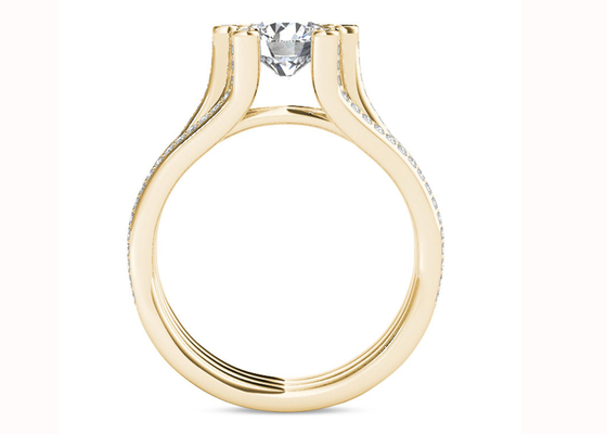 Het gele Gouden Totale Gewicht van 126PCS Diamond Engagement Wedding Rings 1.26CT