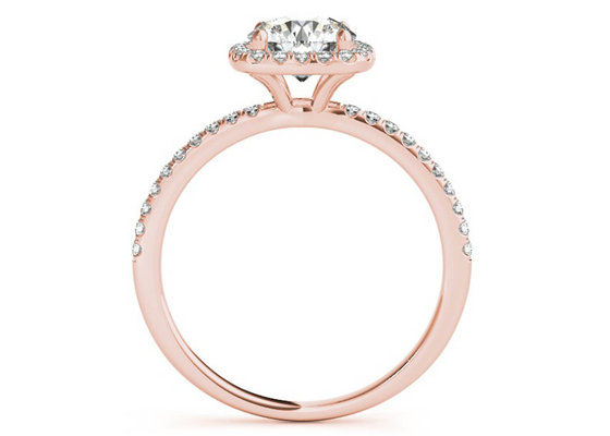 Riek Vierkant Diamond Rose Gold Ring, 0.35CT Verborgen ODM van de Haloverlovingsring